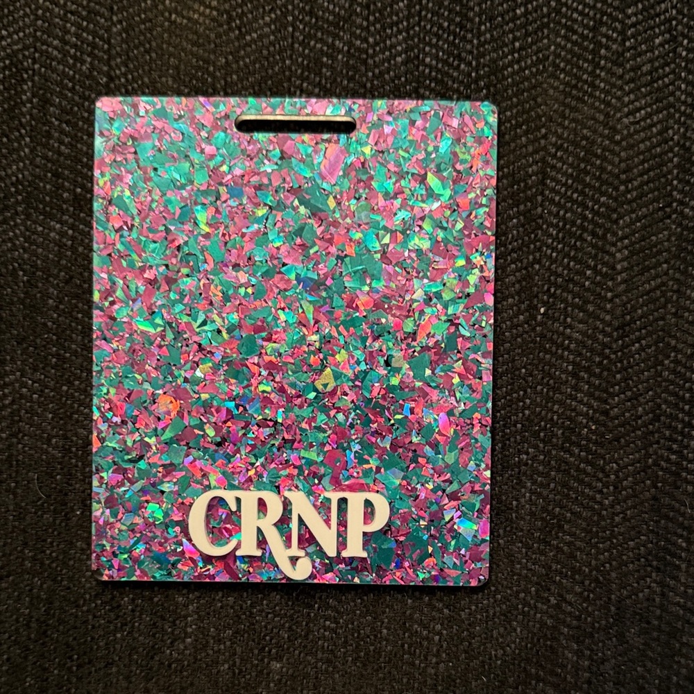 Colorful CRNP Glitter Tag